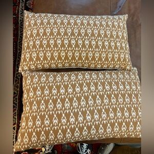 Threshold Brown and White Patterned Pillow
